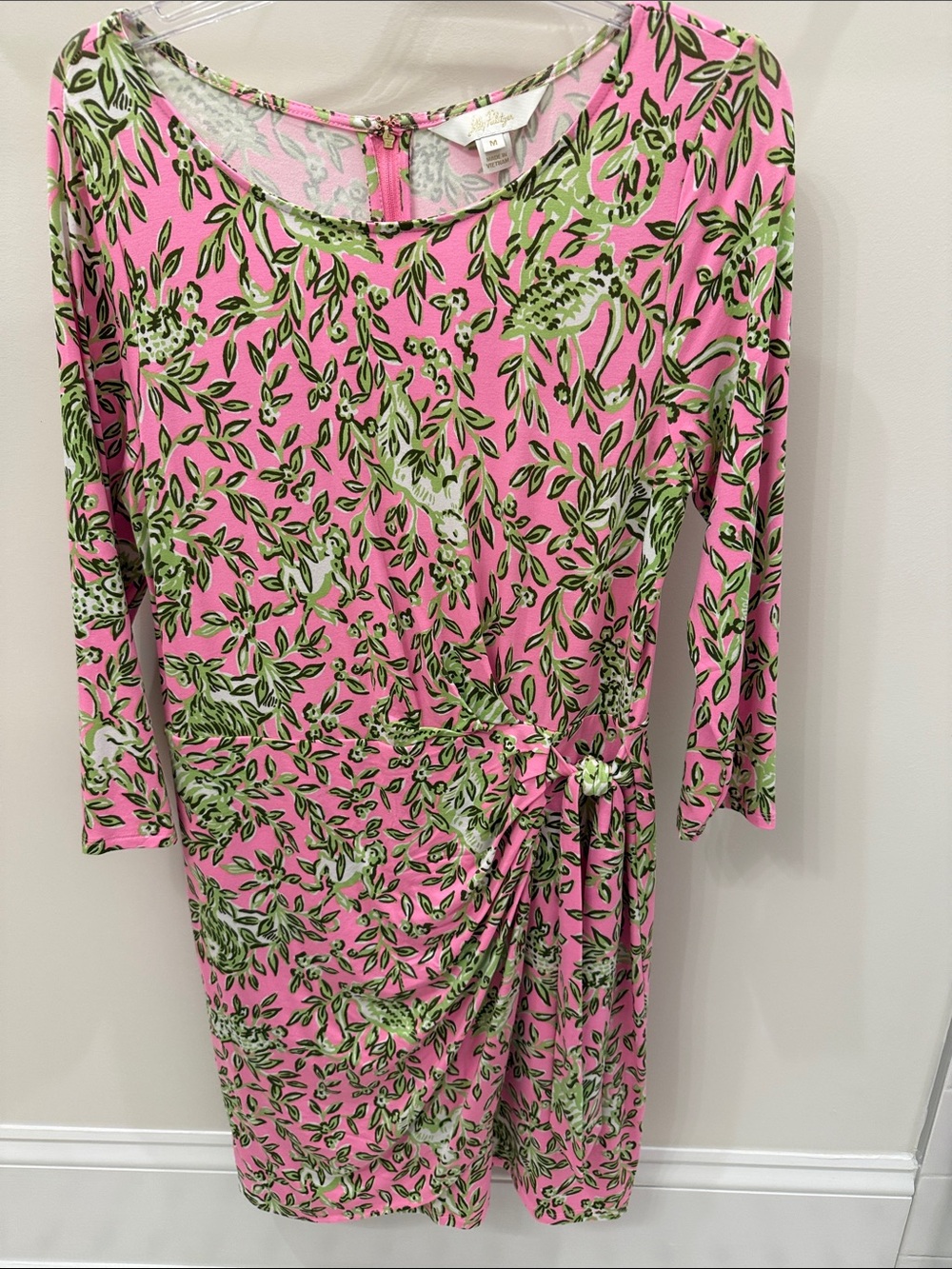 Lilly Pulitzer Pink & Green Floral Midi Dress